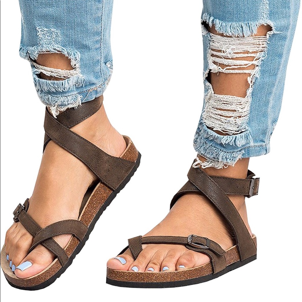 Gladiator wrap Birk style sandals